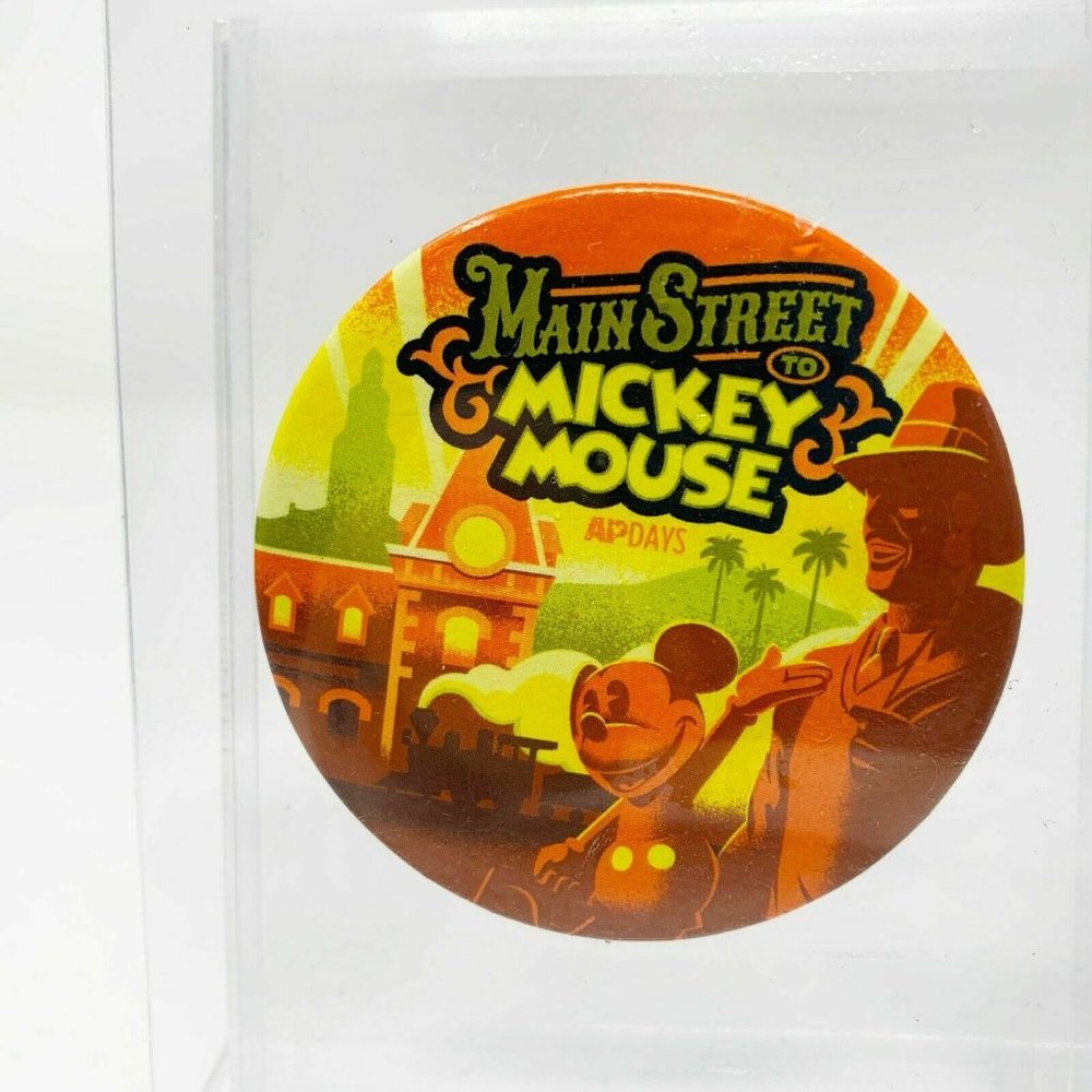 Disney Button Disneyland Exclusive AP Days #1 Main Street Mickey Mouse Walt